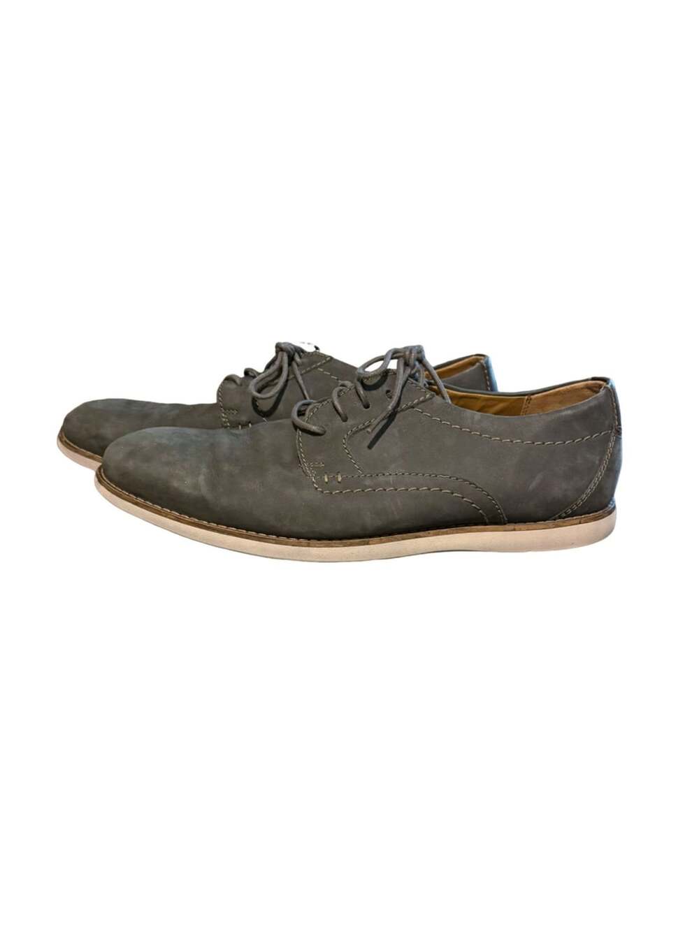 Clarks Raharto Plain Size 8.5 Grey Suede Oxfords